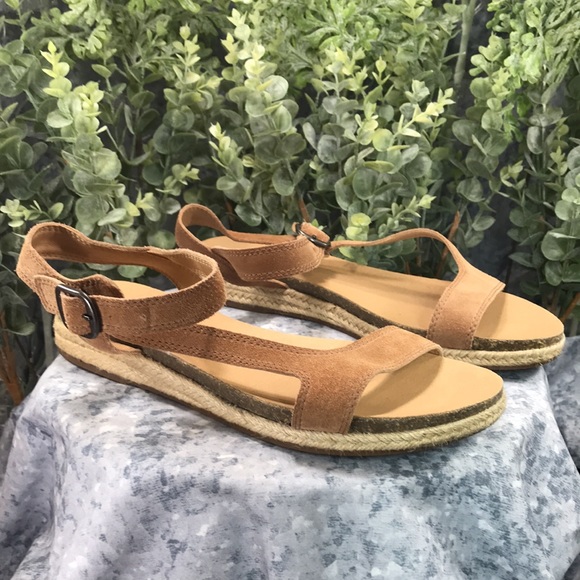 Lucky 🍀 Brand Gabrien Tan Suede Leather Espadrille Sandals Women’s 11M ☀️ - Picture 11 of 11